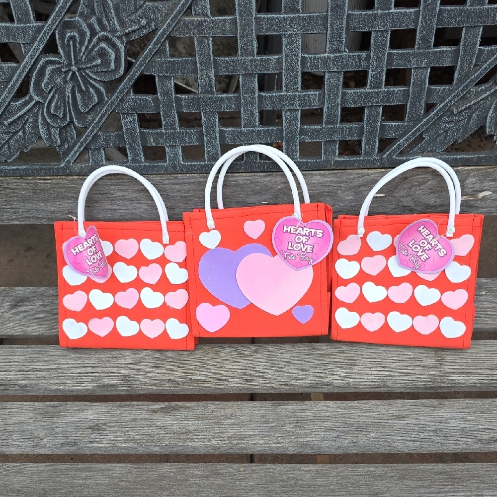 Set Of 3 Mini Valentine Totes